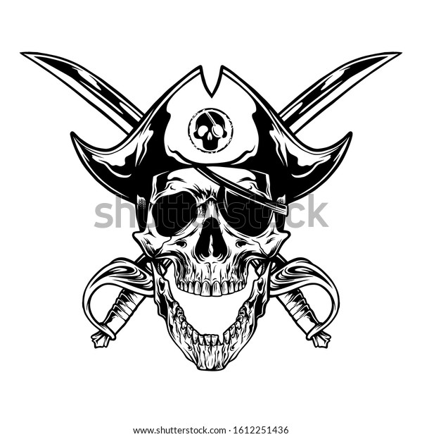 Skull Pirates Cross Swords Symbol Logo Stock Vector (Royalty Free ...