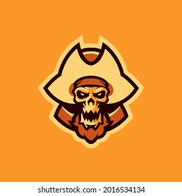 Skull pirates logo mascot sport or esport team