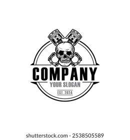 skull piston logo , motorcycle logo