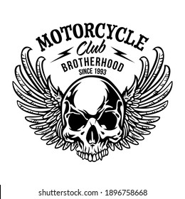 SKULL PISTON WINGED MOTORCYCLE CLUB EMBLEM