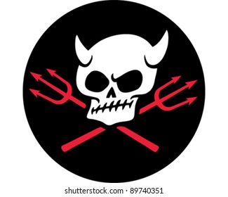 Skull and pitchforks