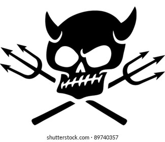 Skull and pitchforks