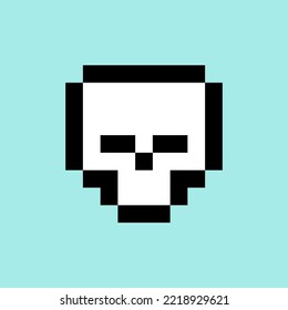 Skull Pixel art. 8 bit skeleton head. pixelated Vector illustration