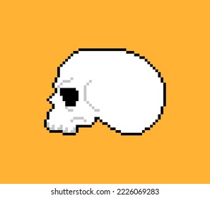 Skull pixel art. 8 bit cranium. pixelated Vector illustration