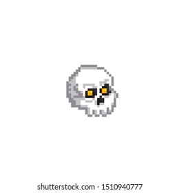 Skull pixel art icon. Element design for logo, stickers, web, embroidery and mobile app. Isolated vector illustration. 8-bit sprite.