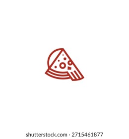 Skull in pizza shape abstract logo design.
