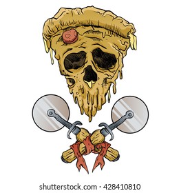 skull pizza slice.