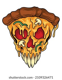 Skull Pizza Slice. For t-shirts, stickers and other similar products.