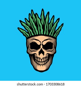 skull with plant for commercial use