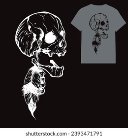 Skull, Plant, Skull hard rock T-shirt Design