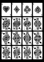 Skull Playing Cards Set In Black And White