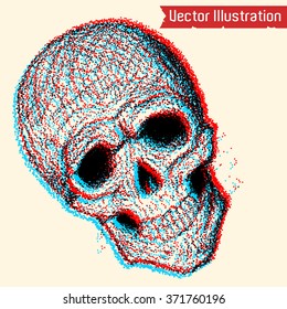 Skull point art. Vector illustration.