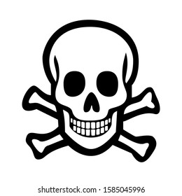 Skull Poison Dangerous Symbol Icon Vector Illustration Isolated on White