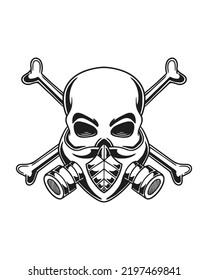Skull with poison gas mask vector Illustration