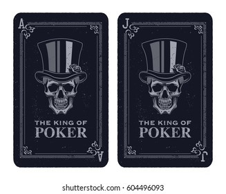 skull poker card vector illustration