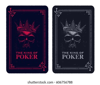 skull poker card vector illustration