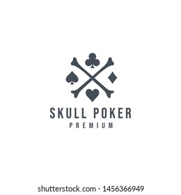 Skull Poker Logo Design Template