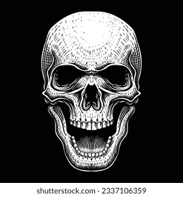 Skull position facing forward vector illustration for your company or brand