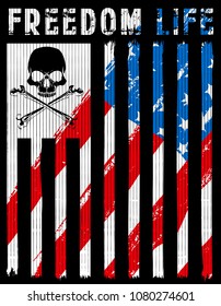 Skull Poster With American Flag