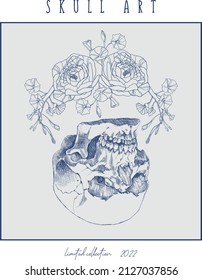 Skull poster in vintage style