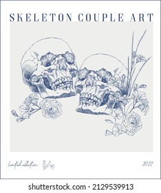 Skull poster in vintage style