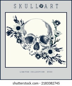 Skull poster in vintage style