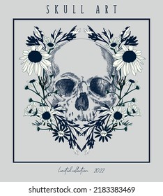 Skull poster in vintage style