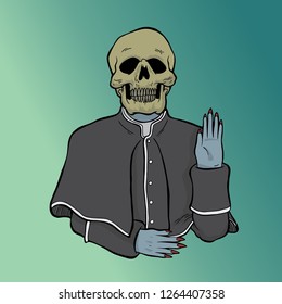 skull priest vector