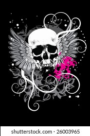 Skull print design for T-shirt