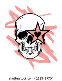 Skull print for t-shirt graphic,vector