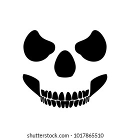 Skull Profile Vector Graphic Design White Background