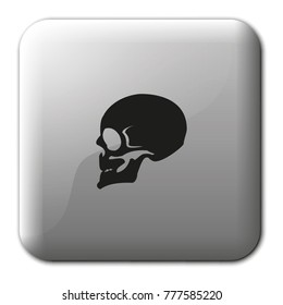 Skull profile view flat vector icon.