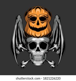 skull pumpkin halloween for commercial use