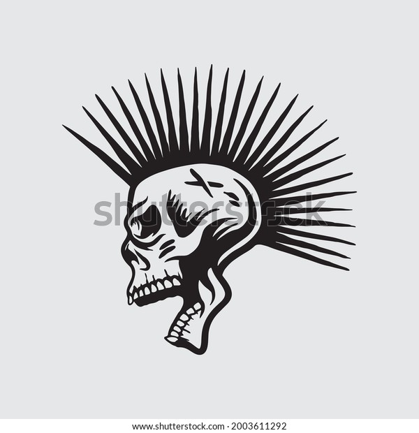 Skull Punk Drawing Creative Design Stock Vector (royalty Free 