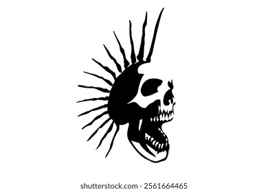 skull punk head logo for any use