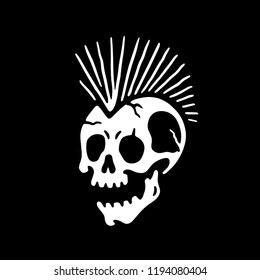 SKULL PUNK ICON BLACK BACKGROUND