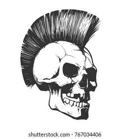 Skull punk illustration