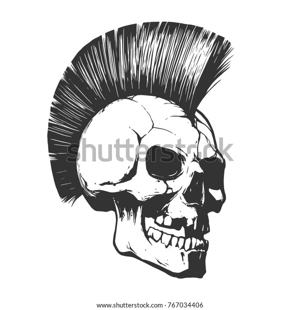 Skull Punk Illustration Stock Vector (Royalty Free) 767034406