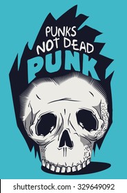 skull, punk vector design for tee