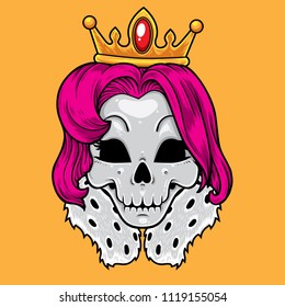Skull Queen wearing crown