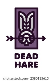 skull rabbit filled outline logo