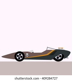 skull race car