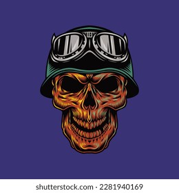 skull racer vector illustration for graphic resource