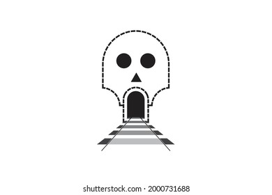 skull rail logo, unique and cool. very suitable for companies, transportation, business, icons, industries and others	