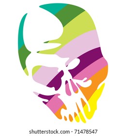 Skull in rainbow