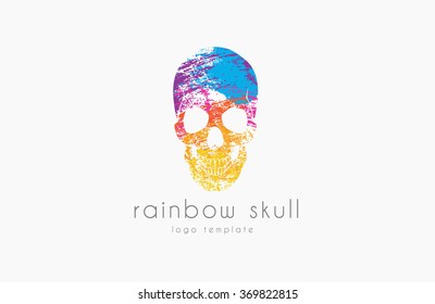 Skull. Rainbow skull. Skull logo. Colorful logo. Creative skull logo