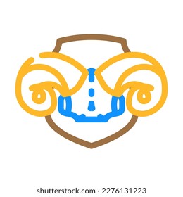 skull ram horn animal color icon vector. skull ram horn animal sign. isolated symbol illustration