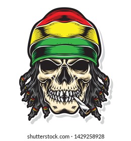 Skull Rasta Vector And Logo