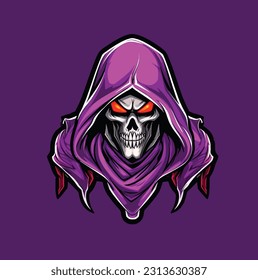 Skull Reaper Esports Logo Mascot Vector Illustration