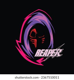 Skull Reaper Esports Logo Mascot Vector Illustration